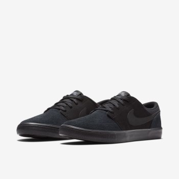 Nike SB Solarsoft Portmore II - Férfi Deszkás Cipő - Fekete/Fekete